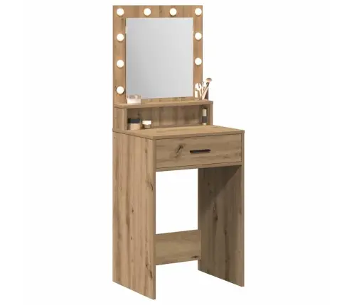 Kosmētikas Galdiņš Ar Plauktu Amatnieku Ozola 50 X 41 X 135 Cm Vidaxl