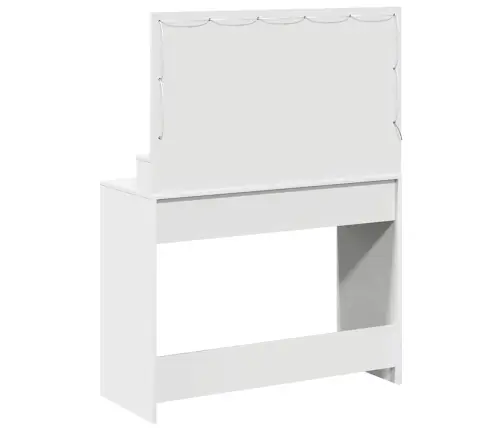 Balts Tualetes Galds Ar Led Gaismām - 100X41X135 Cm Vidaxl