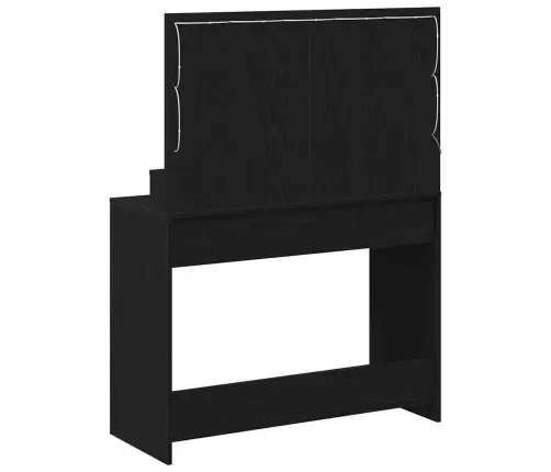 Tērpu Galds Ar Led Gaismām, Melnā Ozola Krāsā, 100X41X135 Cm Vidaxl