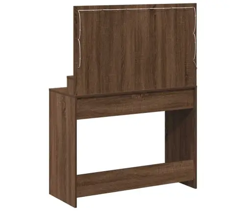 Tualetes Galdiņš Ar Led Gaismām, Brūna Ozola, 100X41X135 Cm Vidaxl