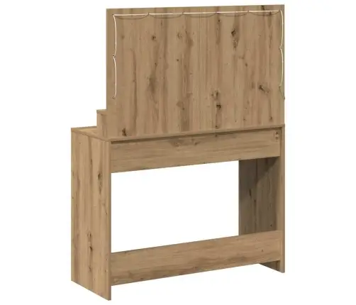 Kosmētikas Galds Ar Led Gaismām Amatnieku Ozolā, 100X41X135 Cm Vidaxl