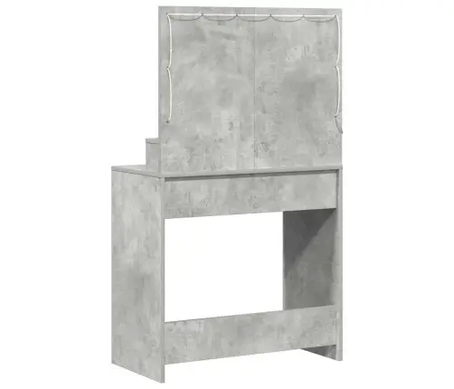 Kosmētikas Galdiņš Ar Led Gaismām, Betona Pelēks, 79X41X135 Cm Vidaxl