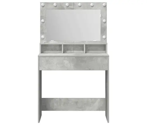 Kosmētikas Galdiņš Ar Led Gaismām, Betona Pelēks, 79X41X135 Cm Vidaxl