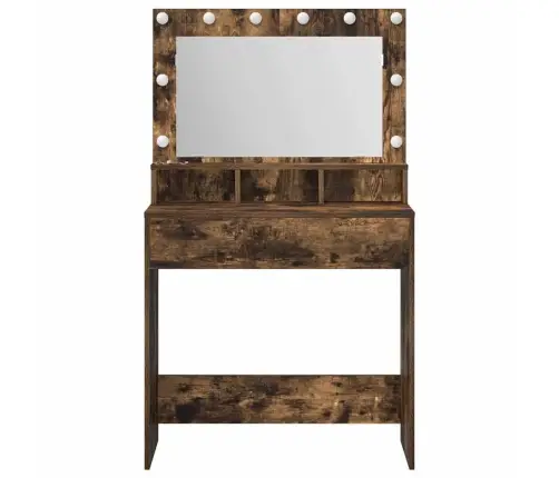 Tualetes Galdiņš Ar Led Lampām Dūmots Ozols 79X41X135 Cm Vidaxl Tualetes Galdiņš Ar Led Lampām Dūmots Ozols 79X41X135 Cm Vidaxl