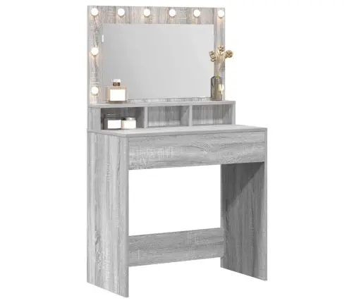 Makiažo Stalas Su Lentyna Pilkas Sonoma 75,5 X 41 X 135 Cm