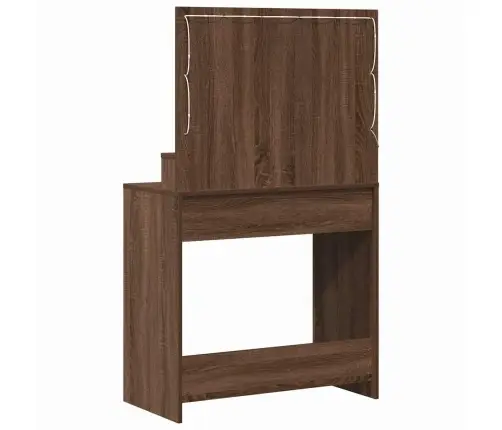 Tualetes Galdiņš Ar Led Gaismām, Brūns Ozols, 79X41X135 Cm Vidaxl