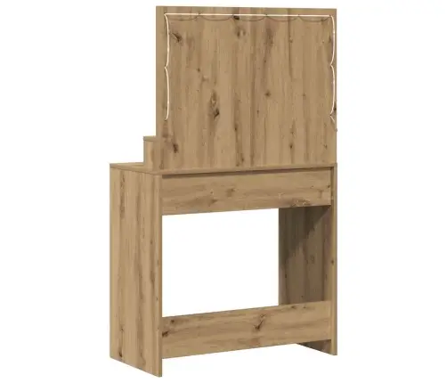 Kosmētikas Galds Ar Led Gaismām, Artisan Oak, 79X41X135 Cm Vidaxl