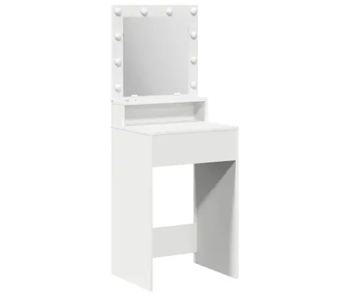 Grima Galds Ar Led Gaismām, Balts, 50X41X135 Cm Vidaxl