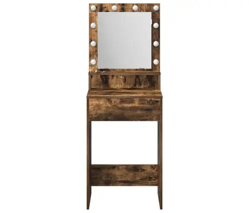 Spoguļgaldiņš Ar Led Gaismām, Dūmota Ozola Krāsā, 50X41X135 Cm Vidaxl Spoguļgaldiņš Ar Led Gaismām, Dūmota Ozola Krāsā, 50X41X135 Cm Vidaxl