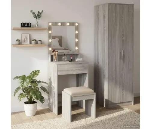 Makiažo Stalas Pilkas Sonoma 50 X 41 X 135 Cm Apdirbta Mediena