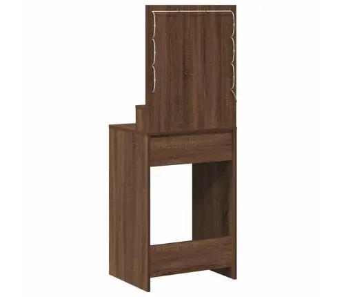 Grima Galdiņš Ar Led Gaismiņām - Brūns Ozols - 50X41X135 Cm Vidaxl