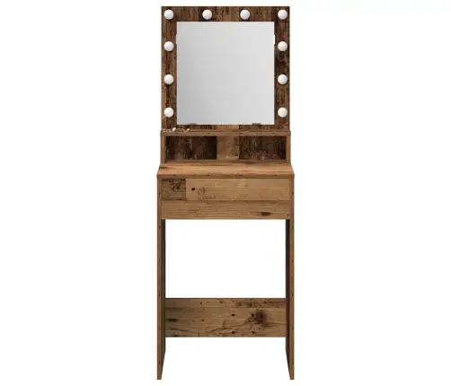 Grimšanas Galds Ar Led Gaismām - Vecais Koks, 50X41X135 Cm Vidaxl