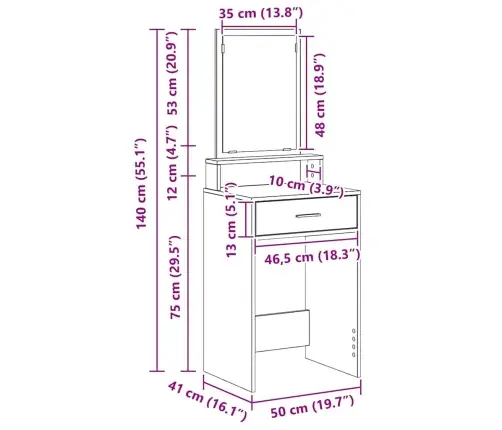 Grima Galdiņš Ar Atvilktnēm, Balts, 50X41X140 Cm Vidaxl