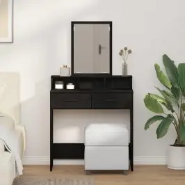 Dressing Galds Melns Ozols 79 X 41 X 140 Cm Inženierijas Koks Vidaxl