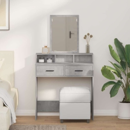 Dressing Galds Betona Pelēka 79 X 41 X 140 Cm Inženierijas Koks Vidaxl