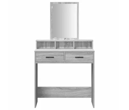 Kosmētikas Galds Ar Atvilktnēm, Pelēks, Sonoma, 79X41X140 Cm Vidaxl