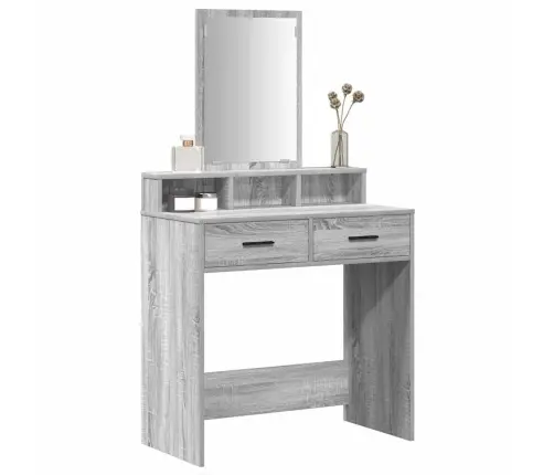 Kosmētikas Galds Ar Atvilktnēm, Pelēks, Sonoma, 79X41X140 Cm Vidaxl