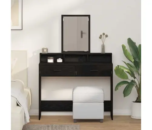 Makiažo Stalas Su Stalčių Juodas Ąžuolas 100 X 41 X 140 Cm