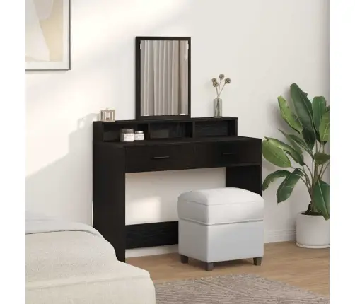 Makiažo Stalas Su Stalčių Juodas Ąžuolas 100 X 41 X 140 Cm