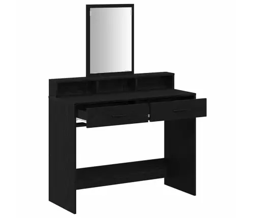 Makiažo Stalas Su Stalčių Juodas Ąžuolas 100 X 41 X 140 Cm