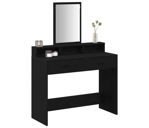 Makiažo Stalas Su Stalčių Juodas Ąžuolas 100 X 41 X 140 Cm