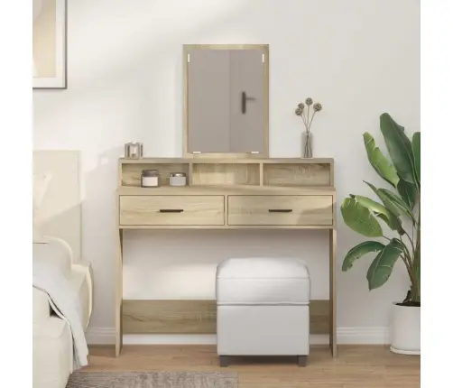 Grīdas Spogulis Ar Atvilktnēm Sonoma Ozols 100X41X140 Cm Vidaxl