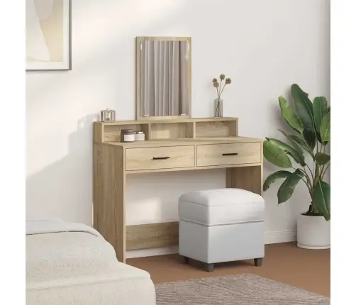 Grīdas Spogulis Ar Atvilktnēm Sonoma Ozols 100X41X140 Cm Vidaxl