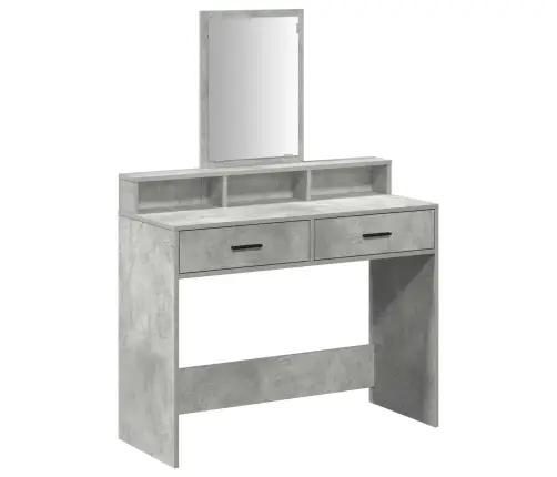 Makiažo Stalas Betono Pilka 100 X 41 X 140 Cm Apdirbta Mediena