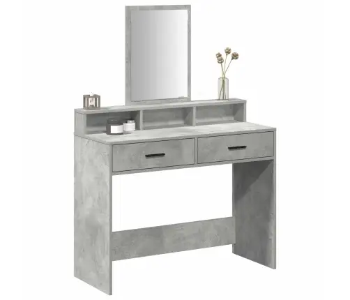 Grims Galds Ar Atvilktnēm Pelēkā Betona Krāsā 100X41X140 Cm Vidaxl