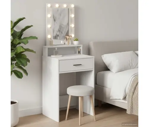 Makiažo Stalas Balta 50 X 41 X 140 Cm Apdirbta Mediena