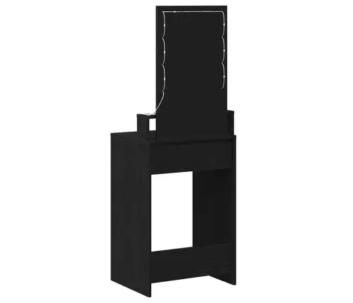 Tualetes Galdiņš Ar Led Gaismām, Melns Ozols, 50X41X140 Cm Vidaxl