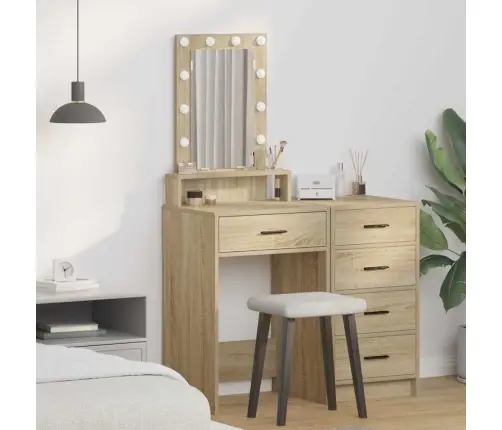 Kleitus Galda Ar Led Gaismām - Sonoma Ozols - 50X41X140 Cm Vidaxl Kleitus Galda Ar Led Gaismām - Sonoma Ozols - 50X41X140 Cm Vidaxl