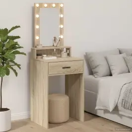 Riietumislaud Peeglituledega Pruun 50 X 41 X 140 Cm Tehispuit