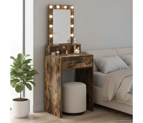 Riietumislaud Peeglituledega Pruun 50 X 41 X 140 Cm Tehispuit