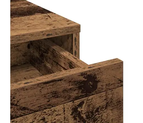 Tualetes Galdiņš Ar Led Gaismām Vecs Koks 50X41X140 Cm Vidaxl