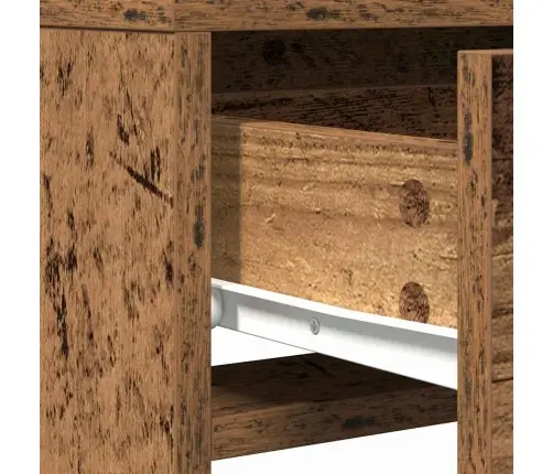 Tualetes Galdiņš Ar Led Gaismām Vecs Koks 50X41X140 Cm Vidaxl