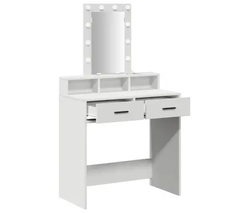 Makiažo Stalas Balta 79 X 41 X 140 Cm Apdirbta Mediena