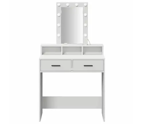 Makiažo Stalas Balta 79 X 41 X 140 Cm Apdirbta Mediena