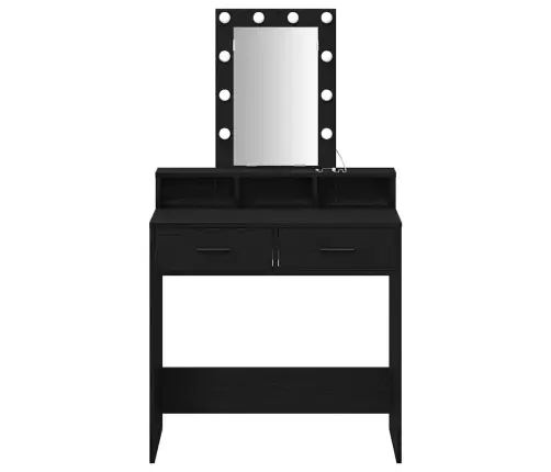 Toaletes Galdiņš Ar Led Gaismām, Melnā Ozola Krāsā, 79X41X140 Cm Vidaxl