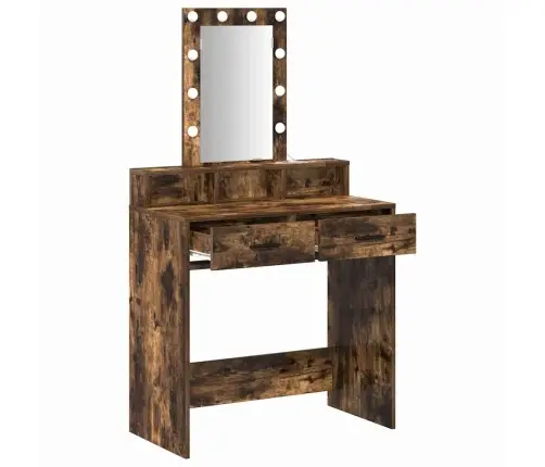 Tualetes Galdiņš Ar Led Gaismām Dūmota Ozola Krāsā, Izmērs 79X41X140 Cm Vidaxl Tualetes Galdiņš Ar Led Gaismām Dūmota Ozola Krāsā, Izmērs 79X41X140 Cm Vidaxl
