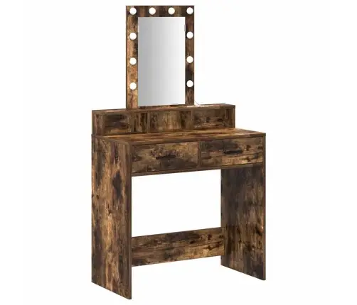 Tualetes Galdiņš Ar Led Gaismām Dūmota Ozola Krāsā, Izmērs 79X41X140 Cm Vidaxl Tualetes Galdiņš Ar Led Gaismām Dūmota Ozola Krāsā, Izmērs 79X41X140 Cm Vidaxl