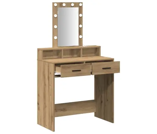 Riietumislaud Peeglituledega Pruun 79 X 41 X 140 Cm Tehispuit