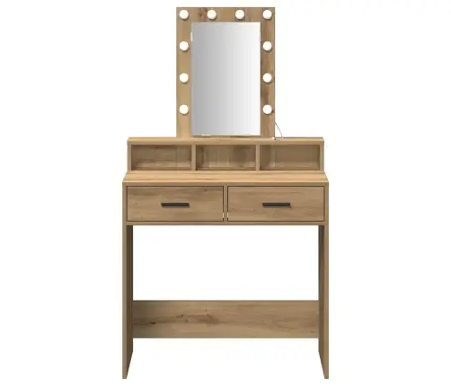 Riietumislaud Peeglituledega Pruun 79 X 41 X 140 Cm Tehispuit