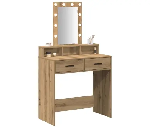 Riietumislaud Peeglituledega Pruun 79 X 41 X 140 Cm Tehispuit