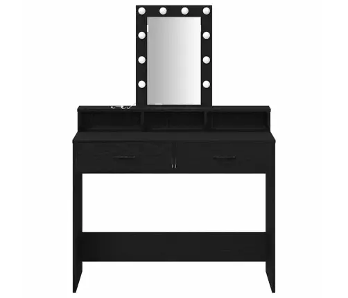 Friziergaldiņš Ar Led Gaismām, Melnais Ozols, 100X41X140 Cm Vidaxl