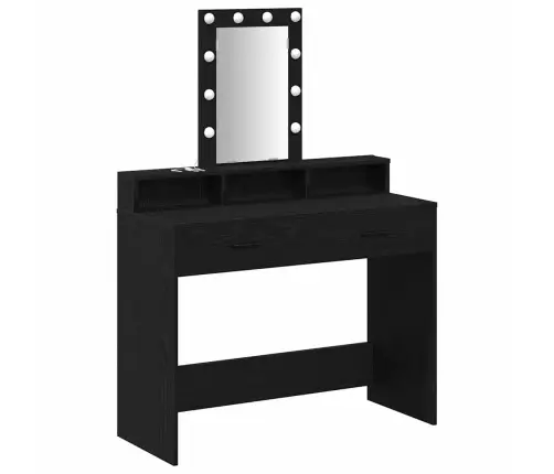 Friziergaldiņš Ar Led Gaismām, Melnais Ozols, 100X41X140 Cm Vidaxl