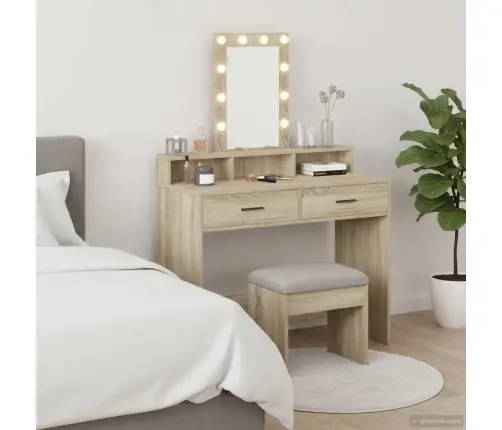 Riietumislaud Peeglituledega Pruun 100 X 41 X 140 Cm Tehispuit