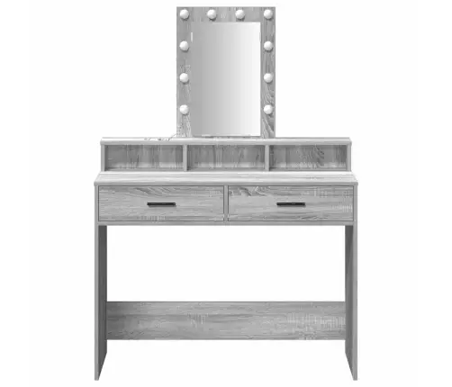 Kosmētikas Galdiņš Ar Led Gaismām Pelēks Sonoma 100X41X140 Cm Vidaxl