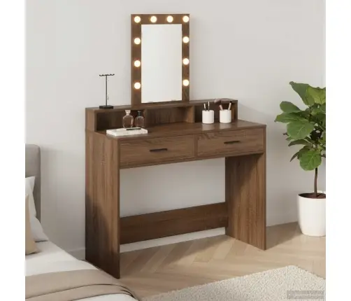 Riietumislaud Peeglituledega Pruun 100 X 41 X 140 Cm Tehispuit