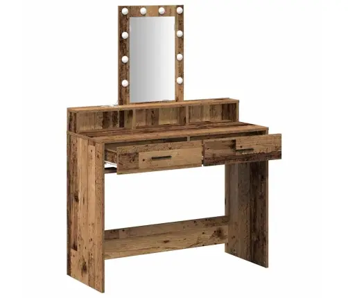 Grims Galdiņš Ar Led Gaismām, Vecs Koks, 100X41X140 Cm Vidaxl